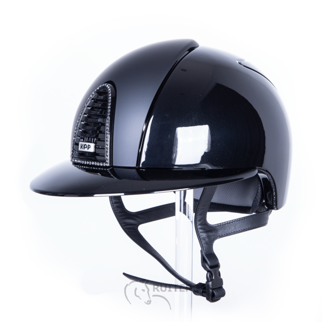 KEP Italia polish black with textile black front - swarovski frame - polo visor