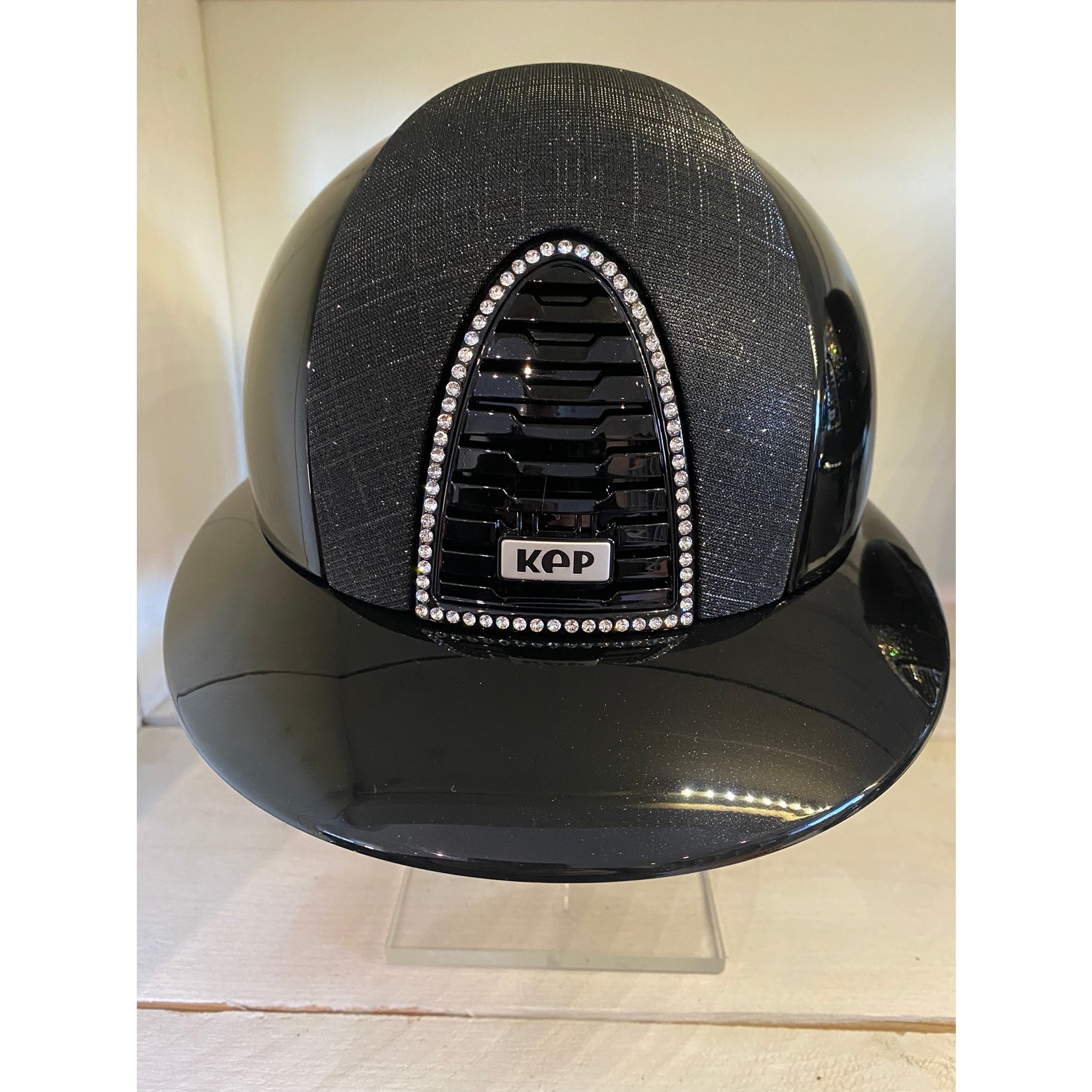 KEP Italia polish black with black galssia front - swarovski frame - polo visor