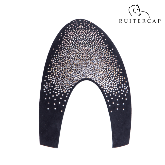 KEP Italia losse voorzijde suede zwart met shaded swarovski crystal rose