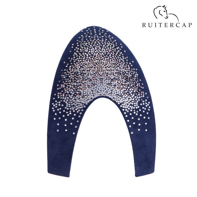KEP Italia losse voorzijde suede blauw met shaded swarovski crystal rose