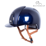 KEP Italia polish blue with textile blue front - cognac chinstrap