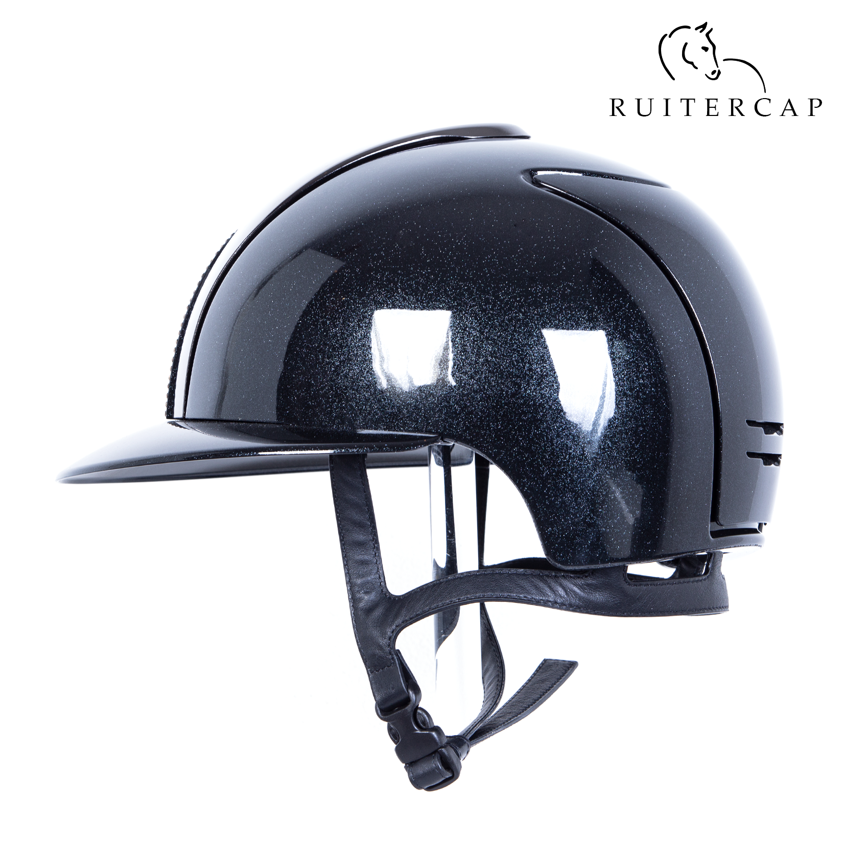 KEP Italia diamond black with mirror front - swarovski frame - polo visor