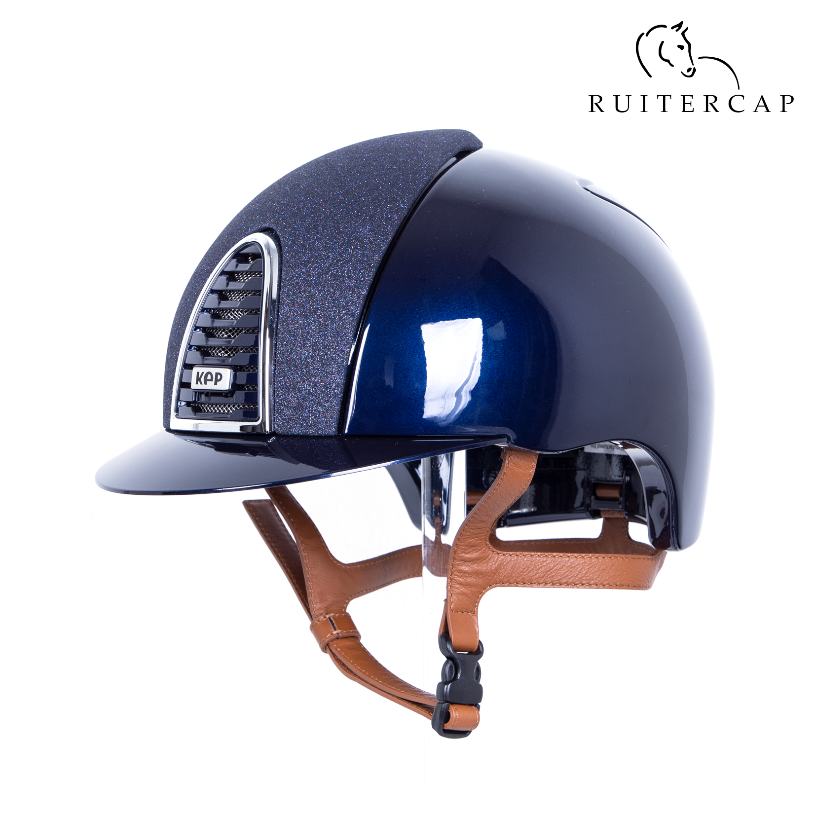 KEP Italia polish blue with star blue front - cognac chinstrap
