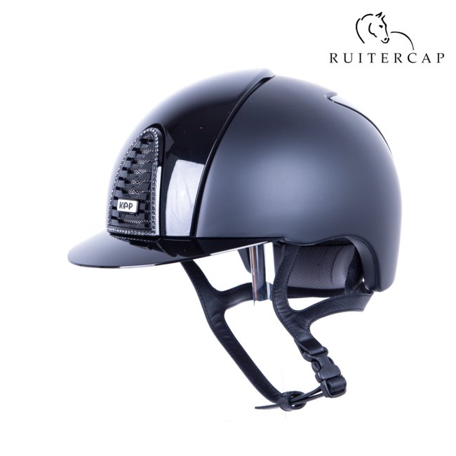 KEP Italia textile black with black polish front and backside - swarovski frame crystal silver night