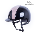 KEP Italia polish black with rose galassia front - róse gold button edge - cognac chinstrap