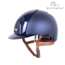 KEP Italia textile blue with blue polish front and backside - cognac chinstrap