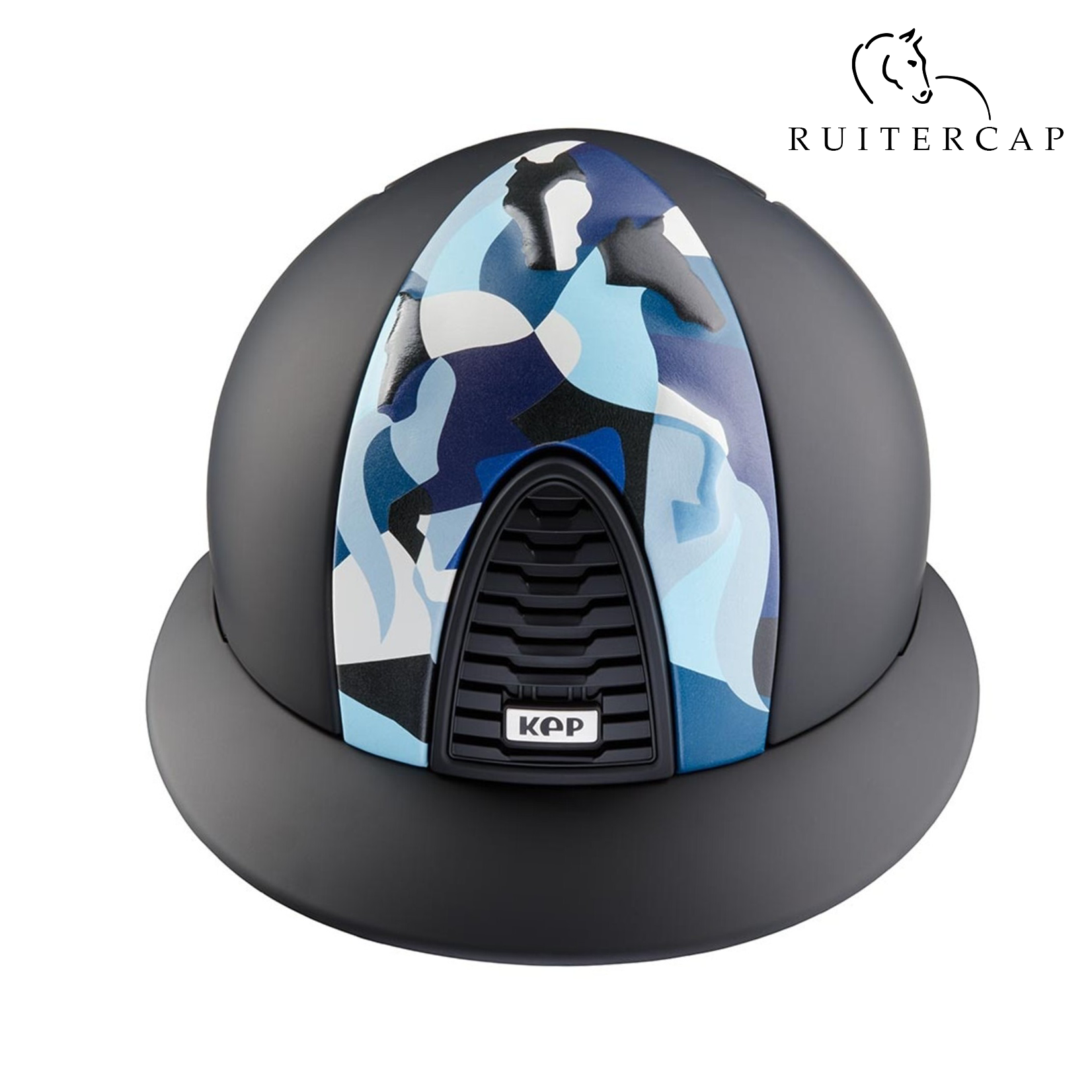 KEP Italia textile black with vikings blu front - polo visor