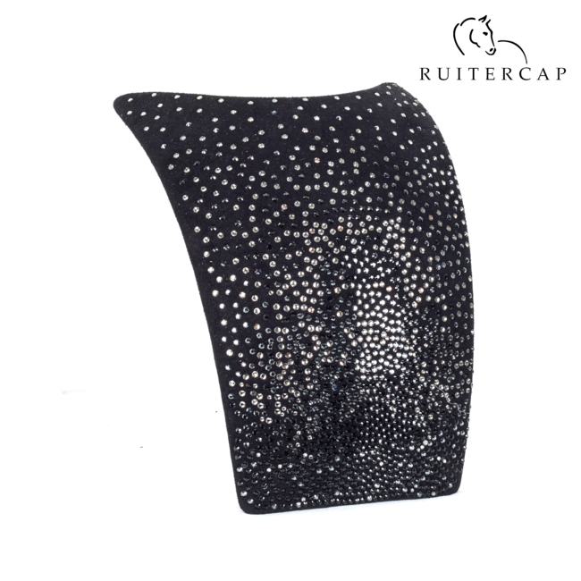KEP Italia losse achterzijde suede zwart met shaded swarovski zwart zilver