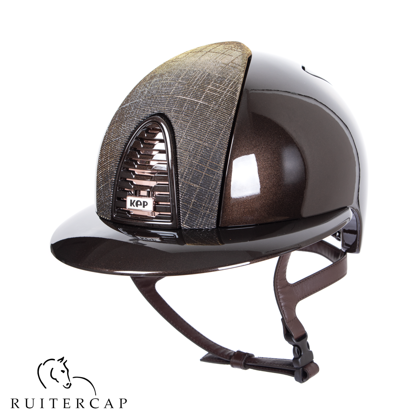 KEP Italia polish brown with galassia brown gold front - polo visor - rose gold button edge and sub grill