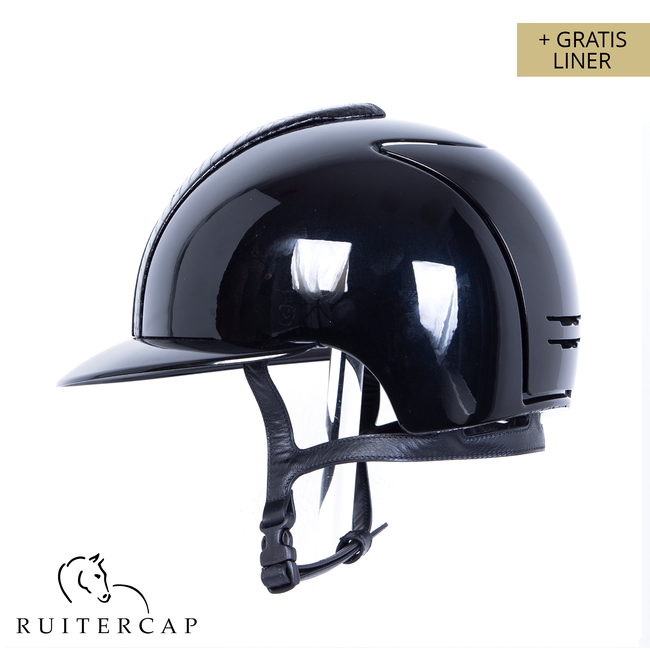 KEP Italia polish black with gloss python black front - polo visor