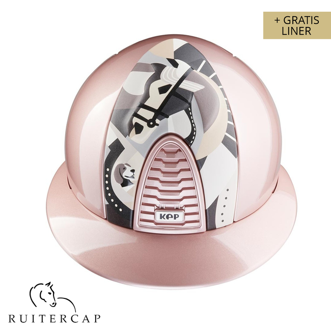 KEP Italia diamond roze met pegasus grijs voorzijde - polo klep