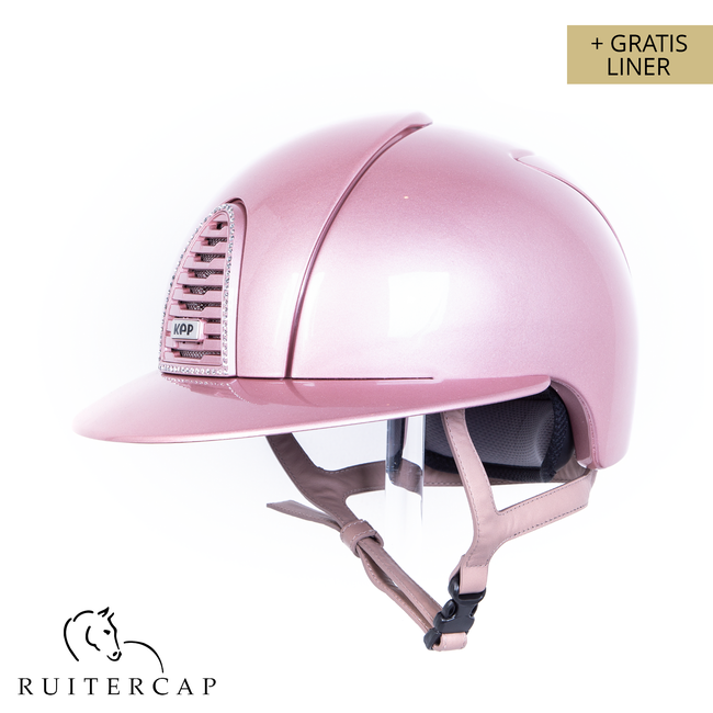 KEP Italia diamind pink - swarovski frame - powder rose chinstrap - polo visor