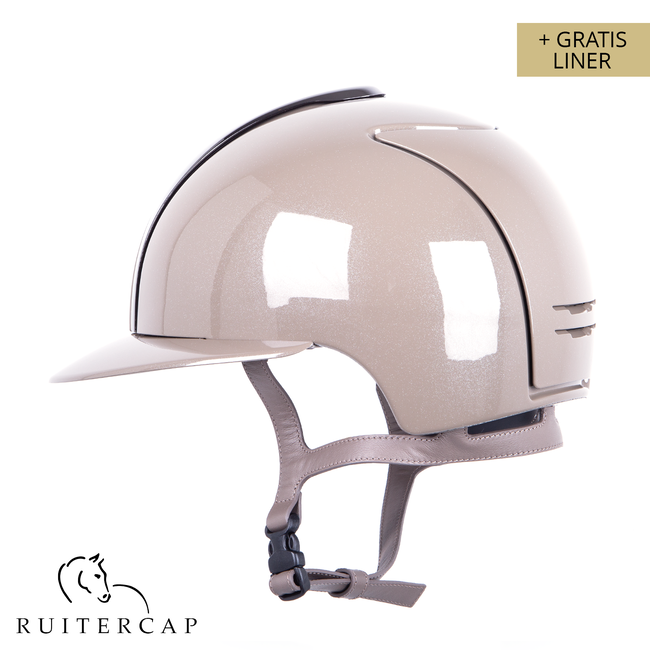 KEP Italia diamond taupe with mirror black front - polo visor
