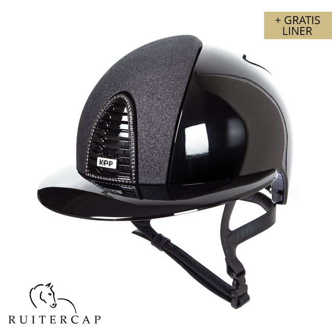 KEP Italia polish black with star black front - swarovski frame - polo visor