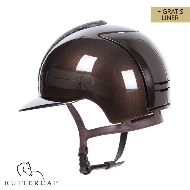 KEP Italia polish brown with galassia brown gold front - polo visor - rose gold button edge and sub grill