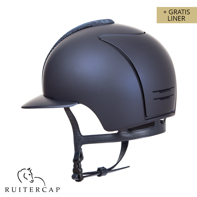 KEP Italia textile blauw met galassia darkblauw voorzijde - polo klep - polish frame en grill