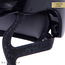 KEP Italia polish black with suede front and back with shaded swarovski black silver - crystal logo - jet black swarovski chinstrap - swarovski frame crystal silver night