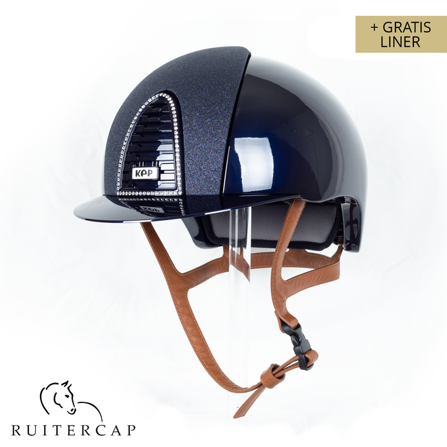 KEP Italia polish blue with star blue front - swarovski frame - cognac chinstrap