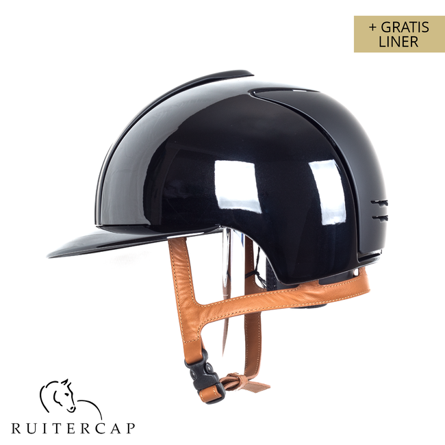 KEP Italia polish black with textile black front and back - polo visor