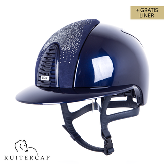 KEP Italia polish blue with suede front with shaded swarovski black silver - polo visor