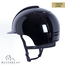 KEP Italia polish black with suede front with shaded swarovski black silver - crystal logo - jet black swarovski chinstrap - swarovski frame crystal silver night