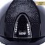 KEP Italia polish black with suede front with shaded swarovski black silver - crystal logo - jet black swarovski chinstrap - swarovski frame crystal silver night