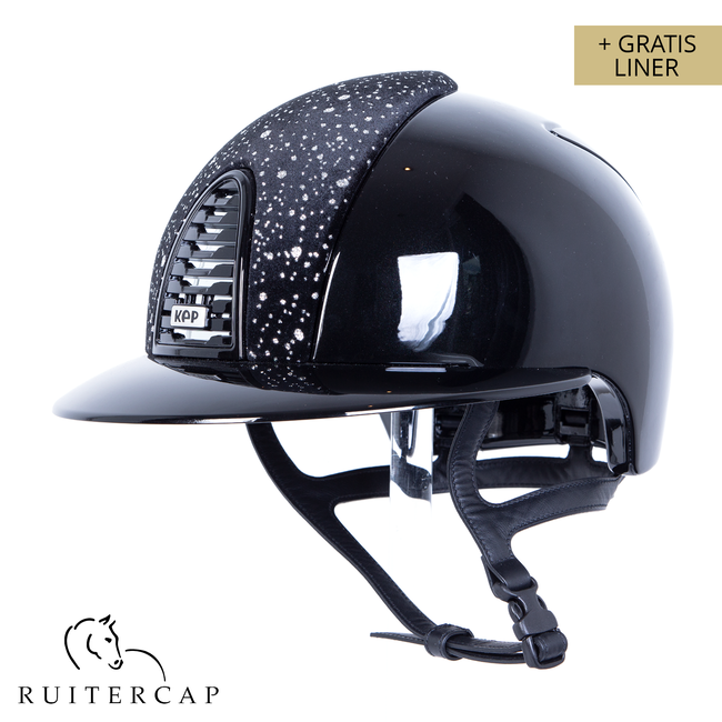 KEP Italia polish black with black sparkling front - polo visor