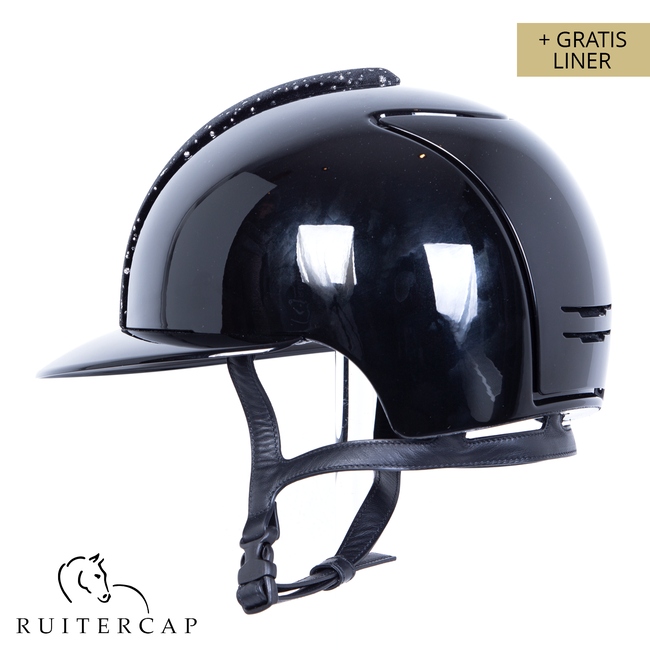 KEP Italia polish black with black sparkling front - polo visor