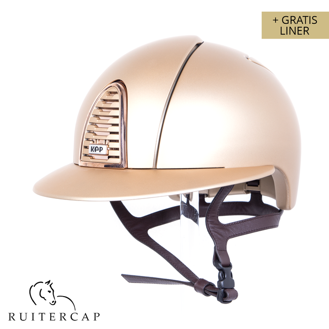 KEP Italia golden sand - rosé gold frame en sub grill en button rand - bruin kinbandje - polo klep