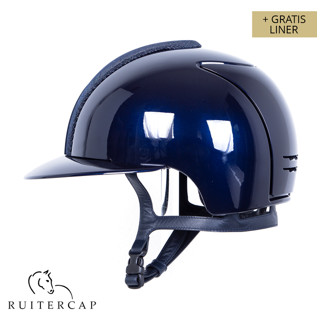 KEP Italia polish blauw met galassia donkerblauw voorzijde - polo klep - rose gold sub grill en button rand