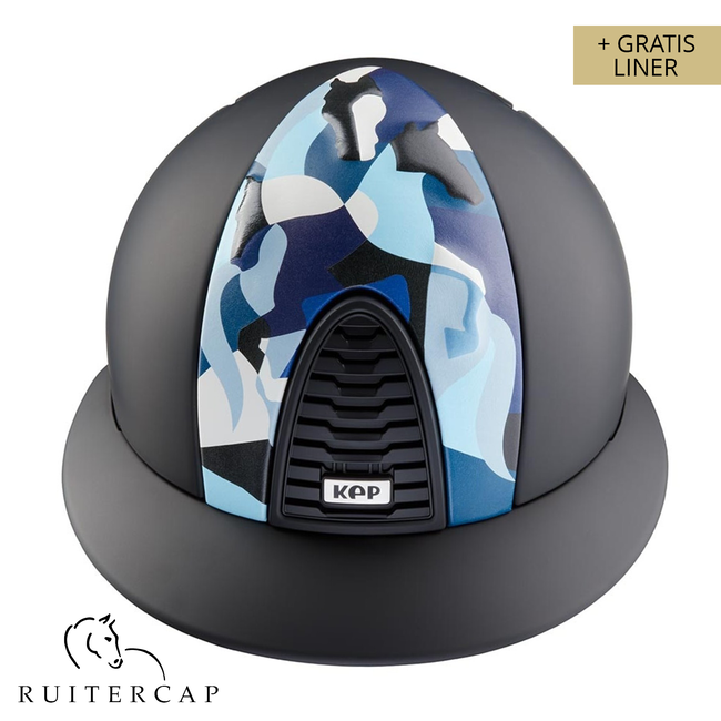 KEP Italia textile zwart met vikings blu voorzijde - polo klep