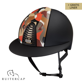 KEP Italia textile black with vikings arcanio front - polo visor
