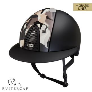 KEP Italia textile zwart met vikings grey voorzijde - polo klep
