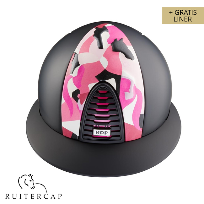 KEP Italia textile black with viking grigio front - polo visor