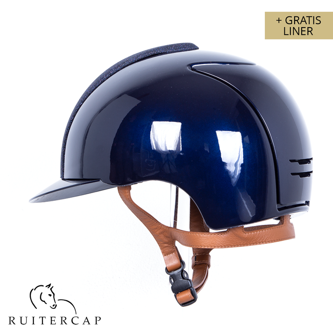 KEP Italia polish blue with star blue front - cognac chinstrap