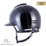 KEP Italia polish black with suede front with shaded swarovski black silver - crystal logo - polo visor