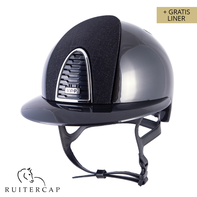 KEP Italia shine zwart met galassia zwart voorzijde - polo klep