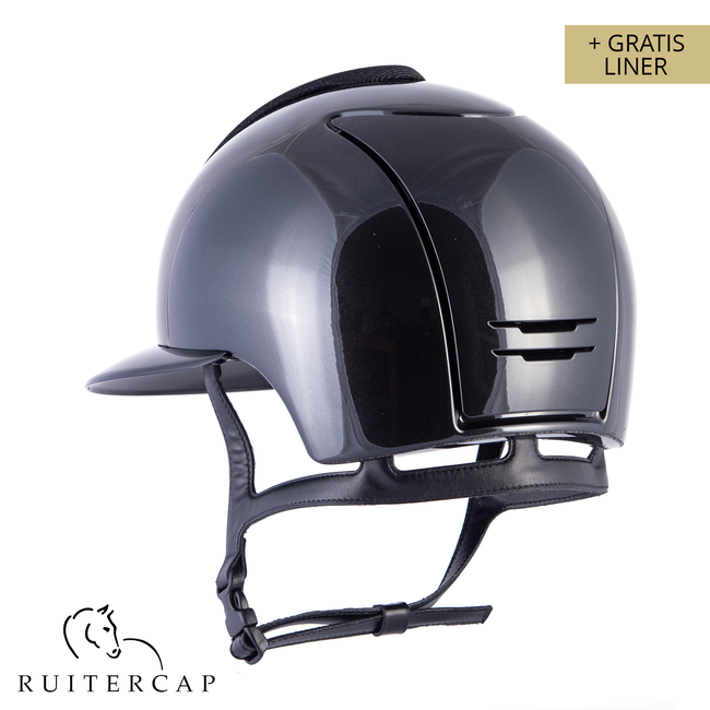 KEP Italia shine black with glitter black front - polo visor