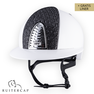 KEP Italia polish white with klimt front and backside - polo visor