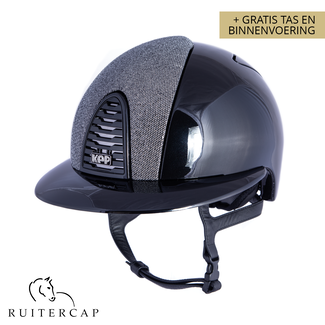 KEP Italia polish zwart met grijs luminor voorzijde - crystal logo - polo klep - mirror sub grill en button rand