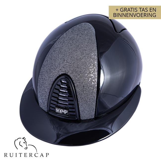 KEP Italia polish zwart met grijs luminor voorzijde - crystal logo - polo klep - mirror sub grill en button rand