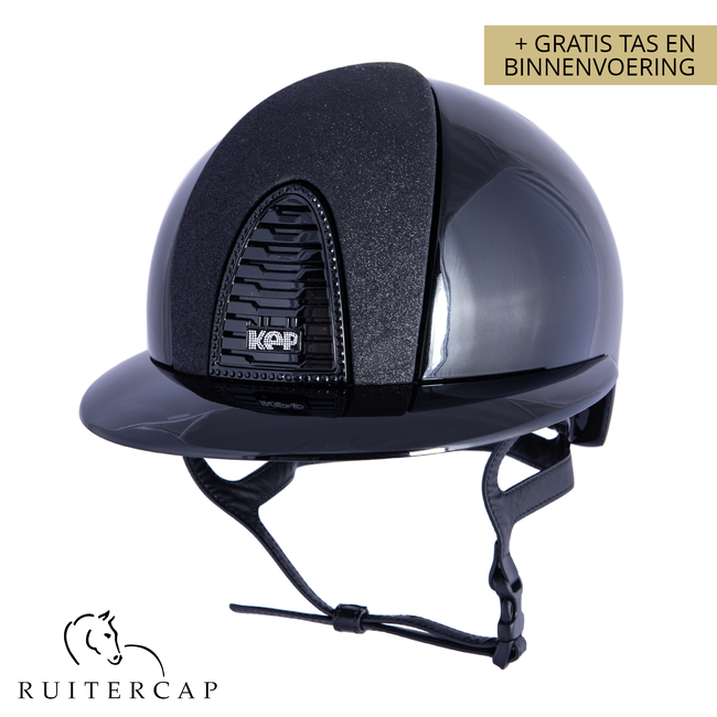 KEP Italia polish black with star black front - jet black swarovski frame - polo visor