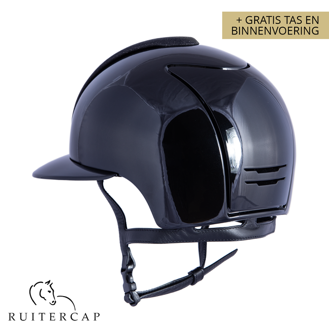 KEP Italia polish black with star black front - jet black swarovski frame - polo visor - crystal logo