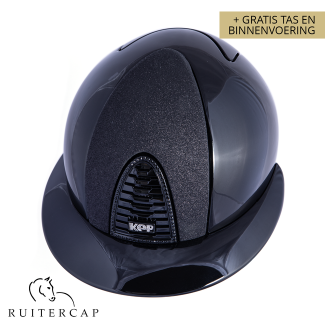 KEP Italia polish black with star black front - jet black swarovski frame - polo visor - crystal logo