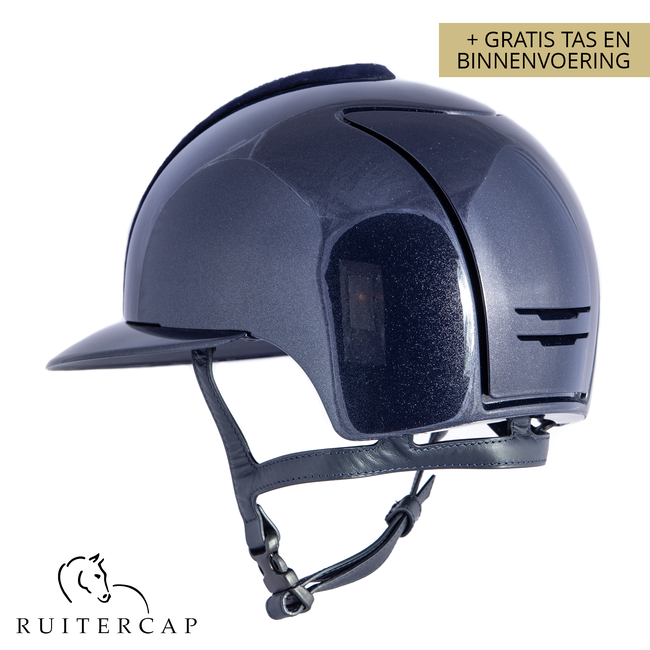 KEP Italia diamond blue with suede front with shaded swarovski silver - polo visor