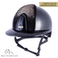KEP Italia polish black with suede front with shaded swarovski crystal gold - polo visor
