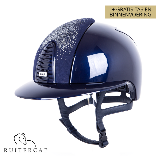 KEP Italia polish blue with suede front with shaded swarovski black silver - polo visor