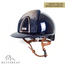 KEP Italia polish blue with suede front with shaded swarovski crystal rose gold - róse gold frame - cognac chinstrap - polo visor