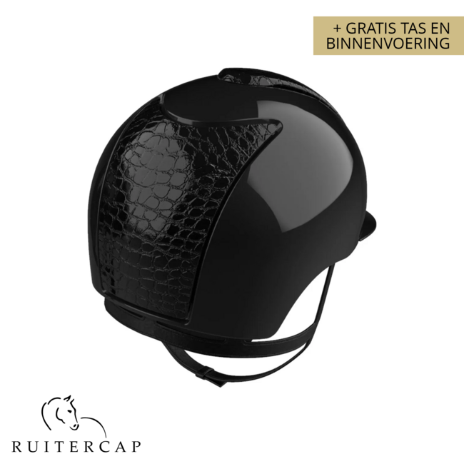 KEP Italia polish zwart met cocco zwart voor en achterzijde - swarovski crystal frame