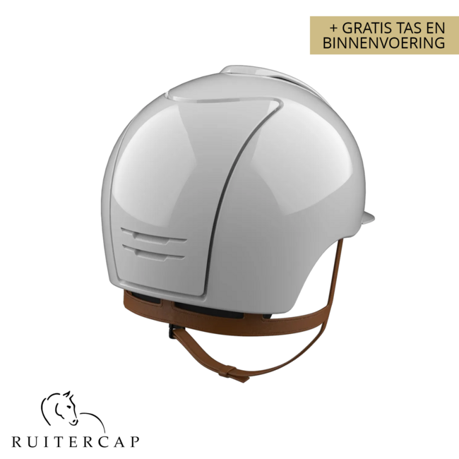 KEP Italia polish white with chrome frame - cognac chinstrap